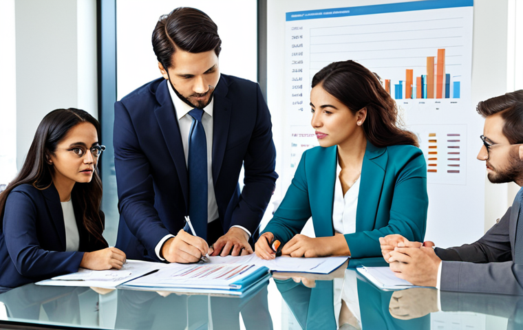 Collaborative Budgeting Meeting**
"A diverse group of fully clothed professionals in modest business attire, gathered around a table in a brightly lit modern office, reviewing financial charts and graphs, appropriate content, safe for work, professional, perfect anatomy, natural proportions, well-formed hands, proper finger count, family-friendly."
**