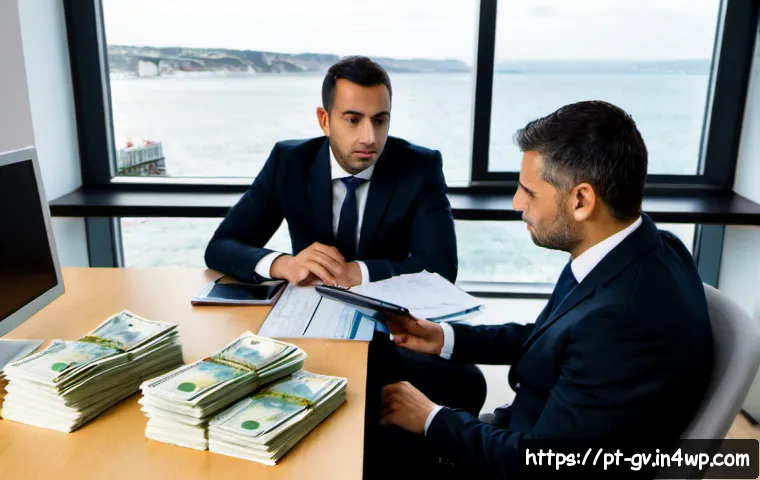 Home 17 실패한 재무 조율 사례와 교훈 - Photorealistic financial coordination failure in a modern Lisbon small-business office, two concerne...